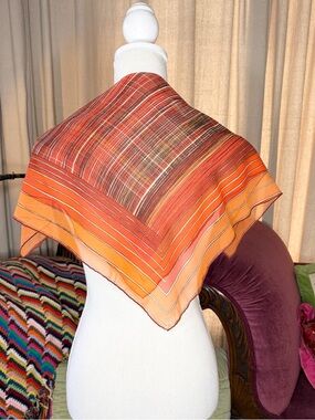 70s Vera Chiffon Striped Scarf